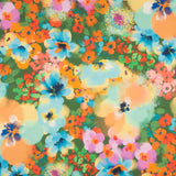 Fama Strecht Fleurs Aquarelle Vert - Ribes y Casals