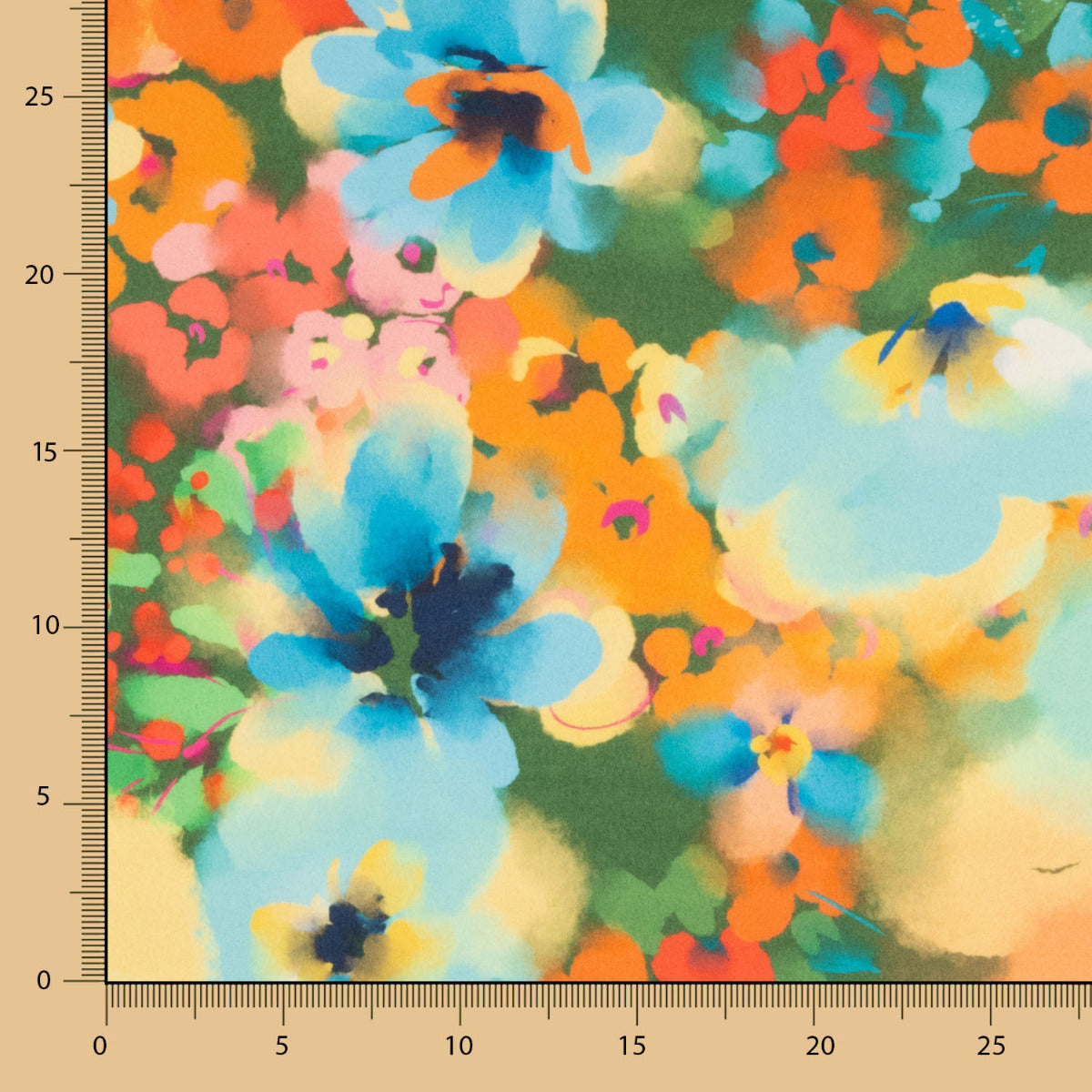 Fama Strecht Fleurs Aquarelle Vert - Ribes y Casals