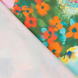 Fama Strecht Fleurs Aquarelle Vert - Ribes y Casals