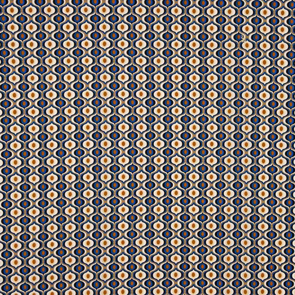 Crêpe Polyester Géométrique Oeil Bleu - Ribes y Casals