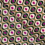 Crêpe Polyester Géométrique Oeil Vert - Ribes y Casals