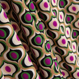 Crêpe Polyester Géométrique Oeil Vert - Ribes y Casals