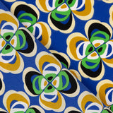 Polyester Crêpe Fleur Géométrique Bleu - Ribes y Casals