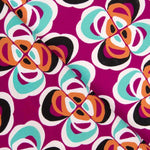 Crêpe Polyester Fleur Géométrique Fuchsia - Ribes y Casals