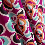 Crêpe Polyester Fleur Géométrique Fuchsia - Ribes y Casals