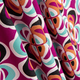 Crêpe Polyester Fleur Géométrique Fuchsia - Ribes y Casals