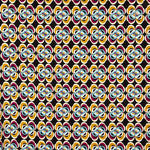 Crêpe Polyester Fleur Géométrique Ocre - Ribes y Casals