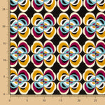 Crêpe Polyester Fleur Géométrique Ocre - Ribes y Casals