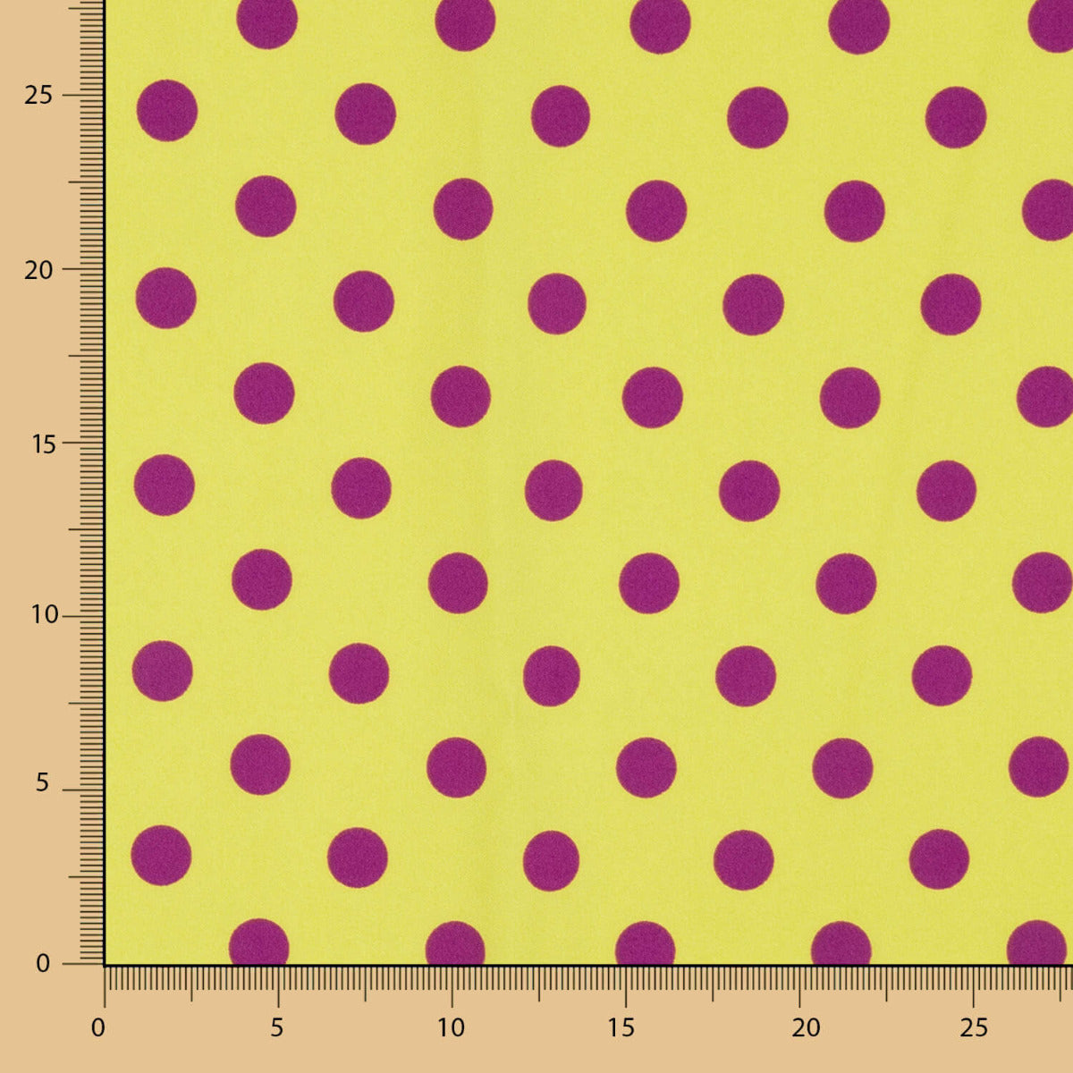 Gabardine Élastique Pois 17mm Lime-Bougainvillea - Ribes y Casals