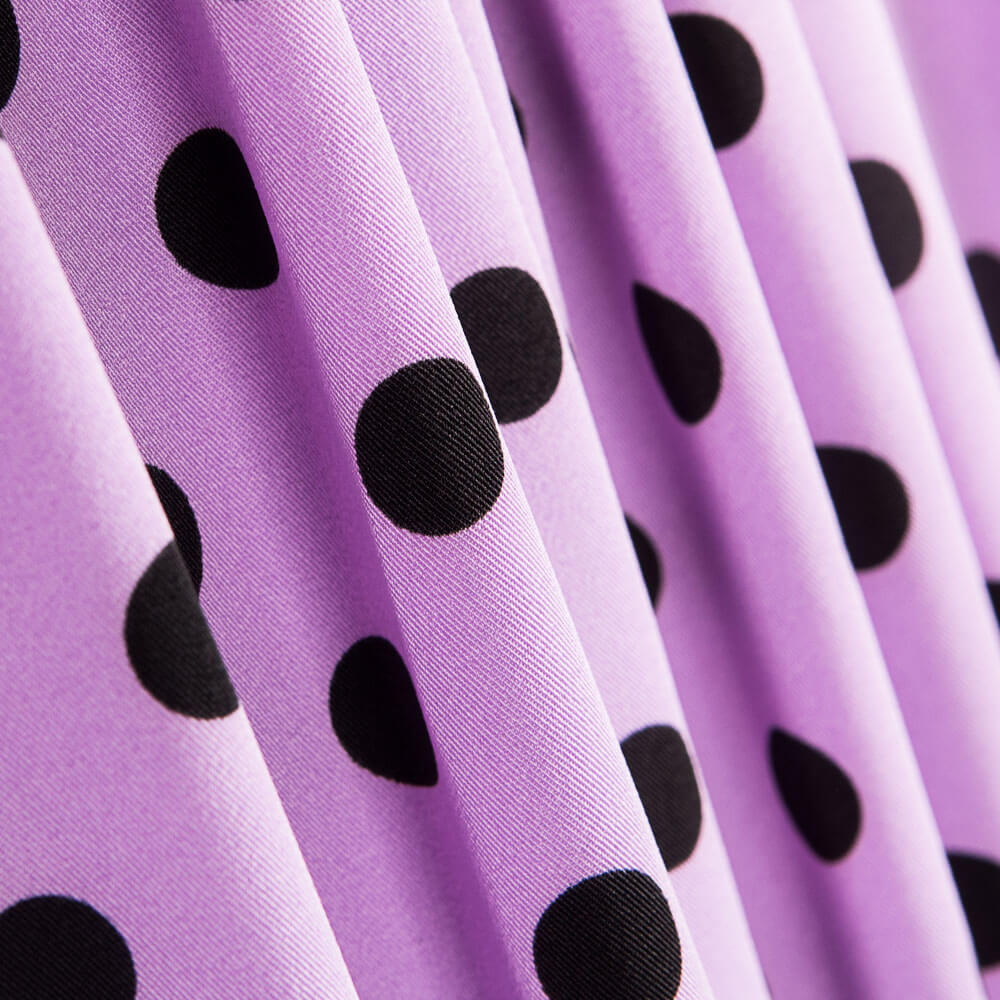 Sergé Burlington Pois Mauve Noir - Ribes y Casals