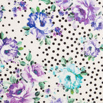 Bi-stretch Cretonne Mauve Blanc Pois - Ribes y Casals