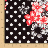 Bi-stretch Fleur Pois Mix Rouge - Ribes y Casals