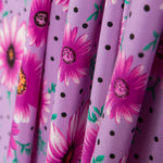 Crêpe Mauve Marguerite Pois Mauve - Ribes y Casals