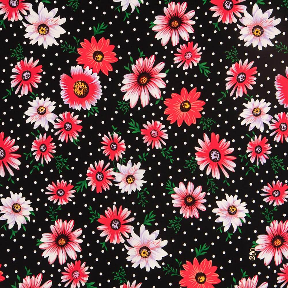 Crêpe Marguerite Marguerite Pois Noirs - Ribes y Casals