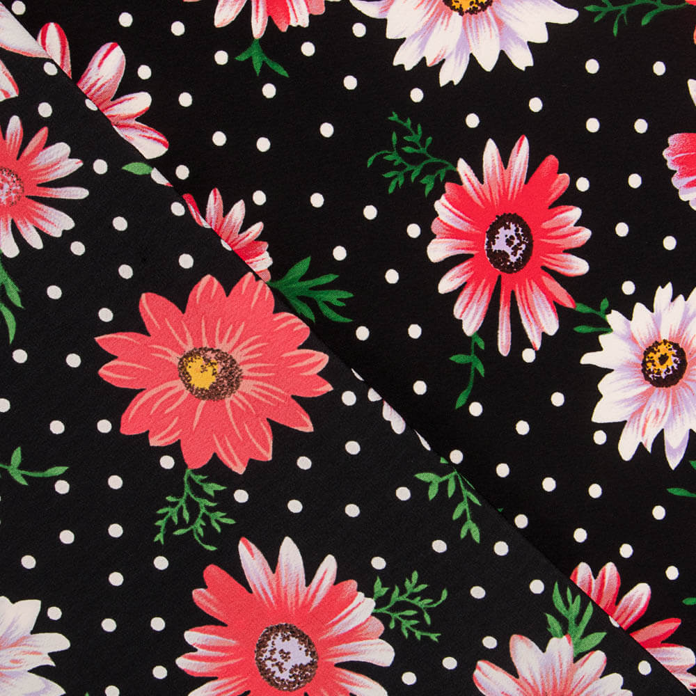 Crêpe Marguerite Marguerite Pois Noirs - Ribes y Casals