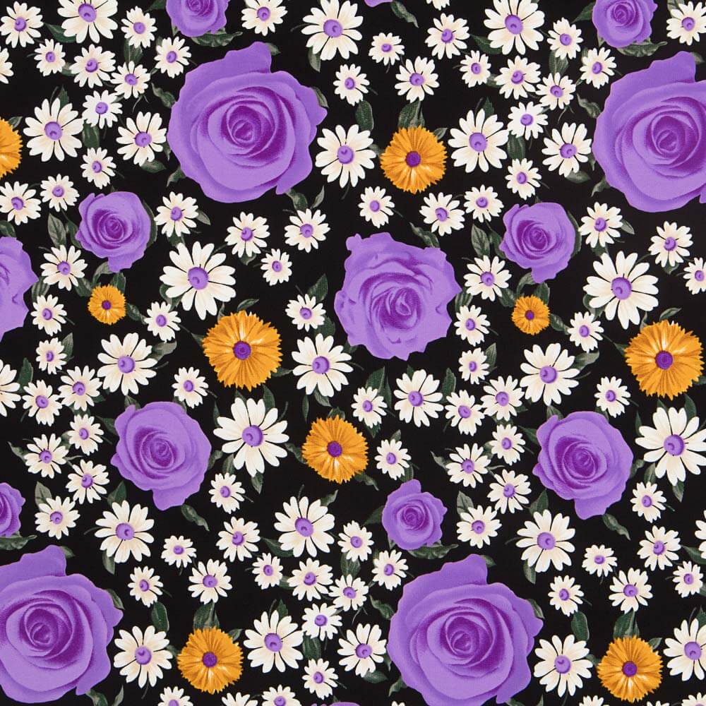 Crêpe Mauve Marguerite et Rose - Ribes y Casals