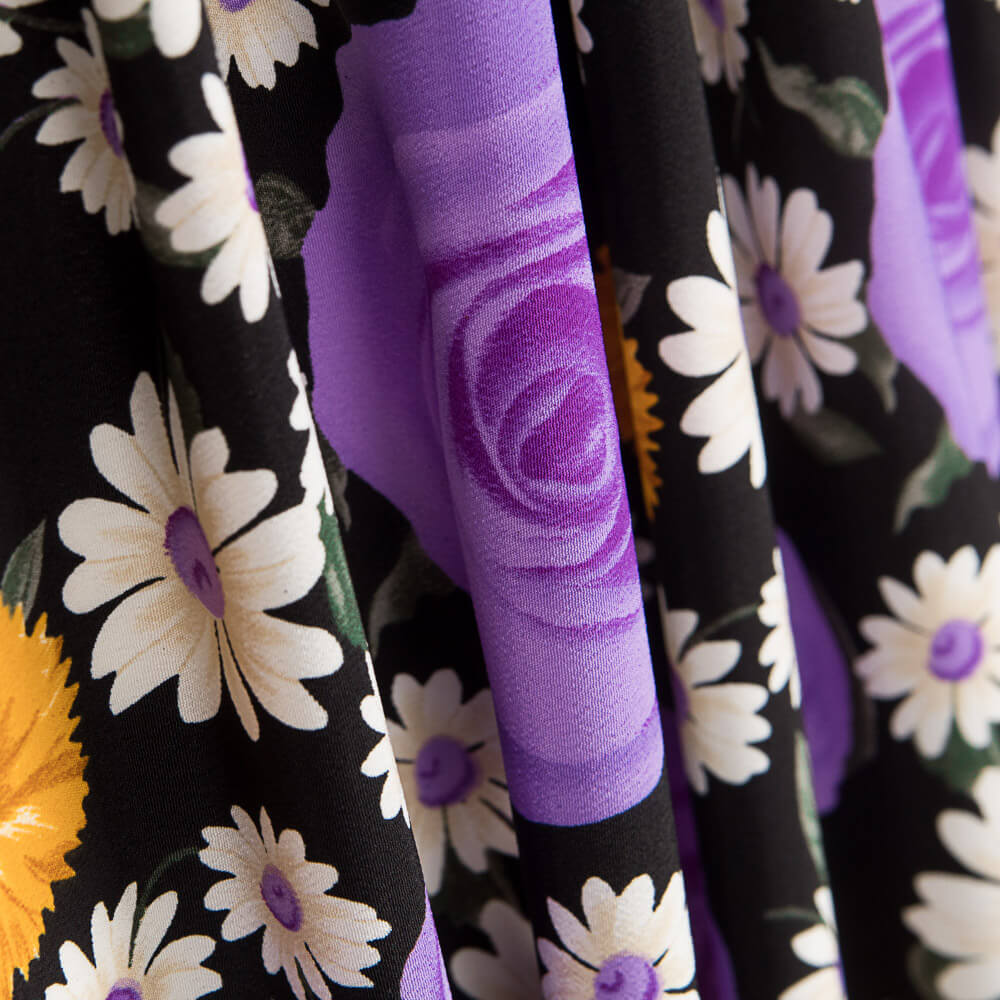 Crêpe Mauve Marguerite et Rose - Ribes y Casals