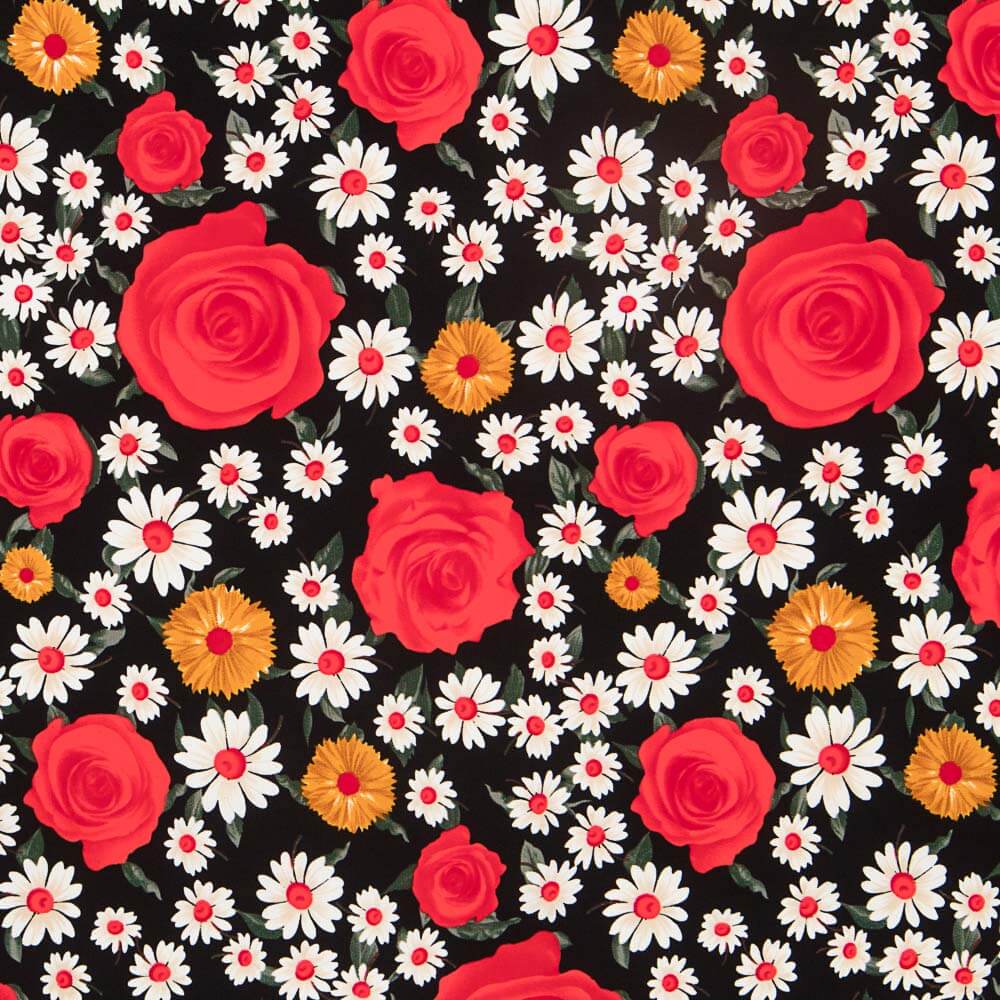 Crêpe Rouge Marguerite et Rose - Ribes y Casals