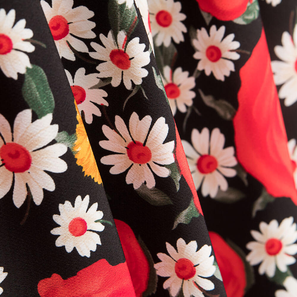 Crêpe Rouge Marguerite et Rose - Ribes y Casals