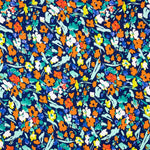 Crêpe Polyester Fleur Dreia Bleu marine - Ribes y Casals