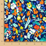 Crêpe Polyester Fleur Dreia Bleu marine - Ribes y Casals