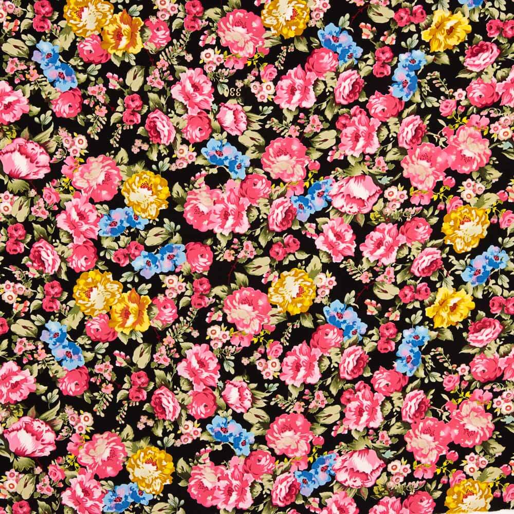 Cretonne en polyester noir Nita Cretonne - Ribes y Casals