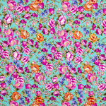 Nita Turquoise Polyester Cretonne Cretonne - Ribes y Casals