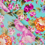 Nita Turquoise Polyester Cretonne Cretonne - Ribes y Casals