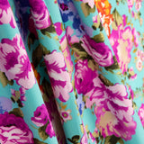 Nita Turquoise Polyester Cretonne Cretonne - Ribes y Casals
