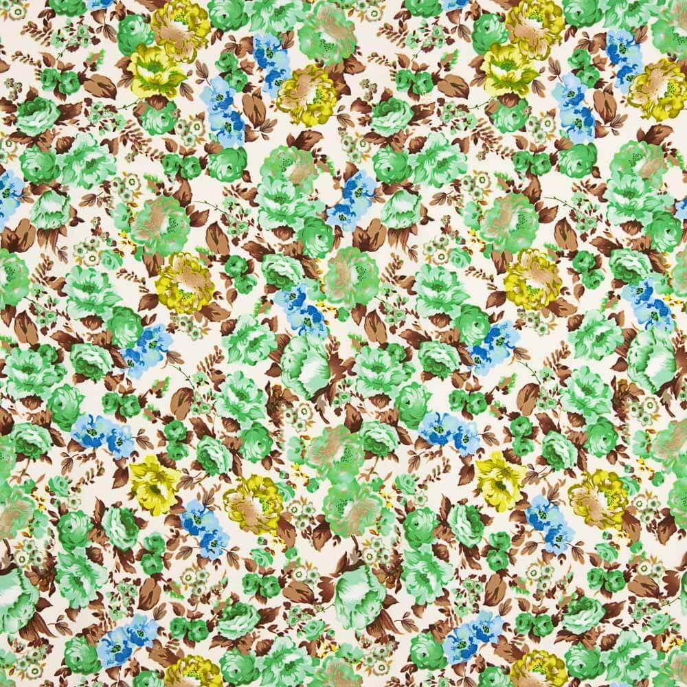 Cretonne en polyester vert Nita Cretonne - Ribes y Casals