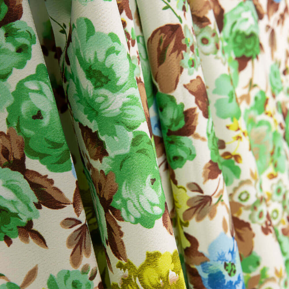 Cretonne en polyester vert Nita Cretonne - Ribes y Casals