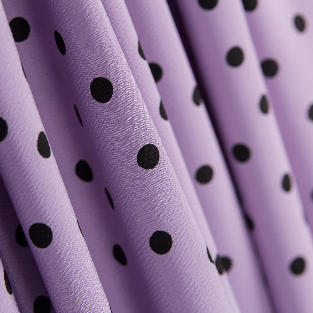 Crêpe Pois Mauve 7cm Noir - Ribes y Casals