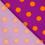Gabardine Stretch Pois 17mm Bougainvillea-Orange - Ribes y Casals