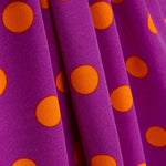 Gabardine Stretch Pois 17mm Bougainvillea-Orange - Ribes y Casals