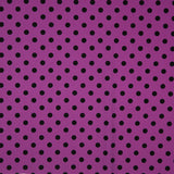 Gabardine Stretch Pois 17mm Bougainvillea-Noir - Ribes y Casals