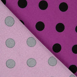 Gabardine Stretch Pois 17mm Bougainvillea-Noir - Ribes y Casals