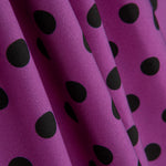 Gabardine Stretch Pois 17mm Bougainvillea-Noir - Ribes y Casals