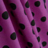 Gabardine Stretch Pois 17mm Bougainvillea-Noir - Ribes y Casals