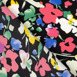 Crêpe Polyester Fleur Dreia Noir - Ribes y Casals
