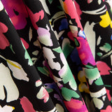 Crêpe Polyester Fleur Dreia Noir - Ribes y Casals