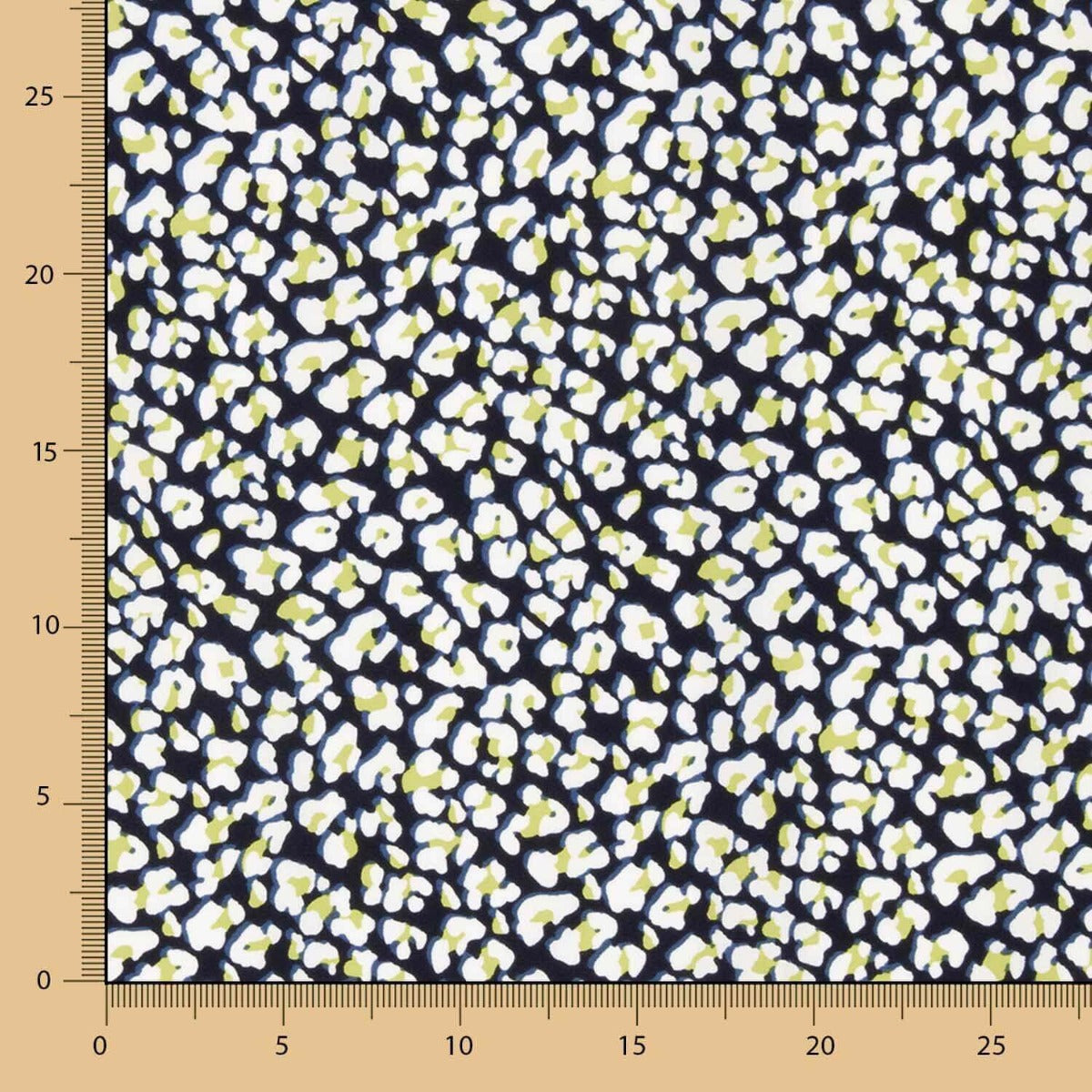 Crêpe Polyester Léopard Citron Vert - Ribes y Casals