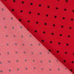 Gabardine Elastique Pois 3mm Rouge-Noir - Ribes y Casals