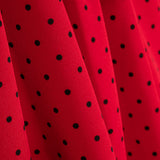 Gabardine Elastique Pois 3mm Rouge-Noir - Ribes y Casals