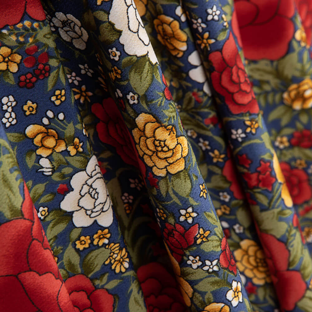 Crêpe Polyester Royal Cretonne Bleu Foncé - Ribes y Casals