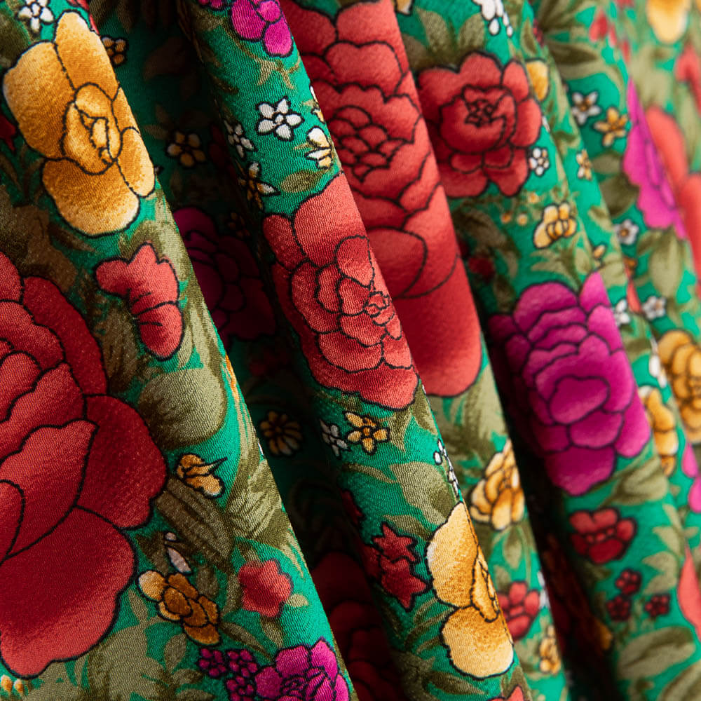 Crêpe Polyester Royal Cretonne Vert - Ribes y Casals