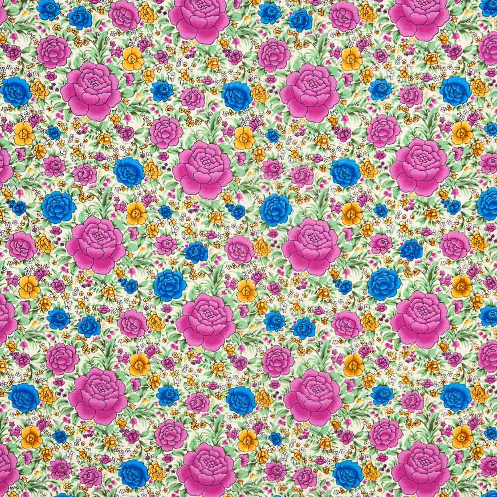 Crêpe Polyester Royal Bougainvillea Cretonne - Ribes y Casals