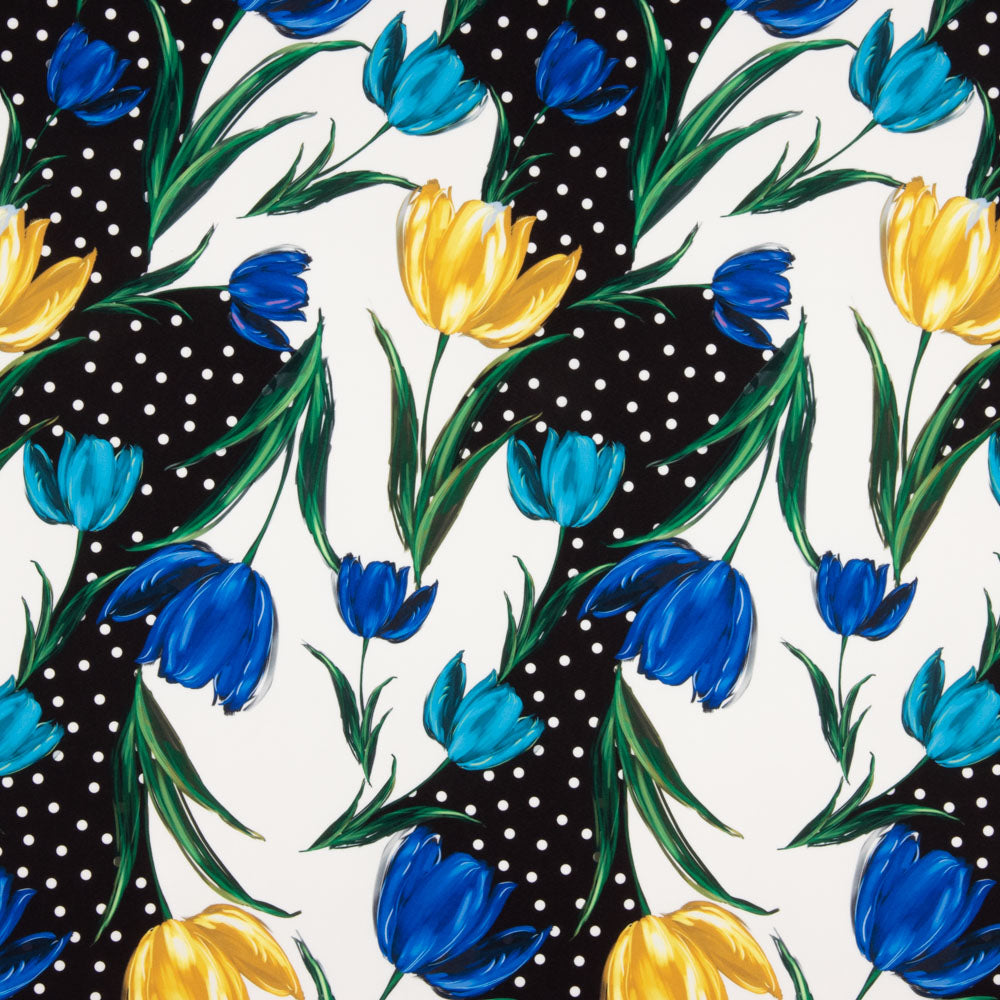 Trench Stretch Tulipes Bleu à Pois - Ribes y Casals