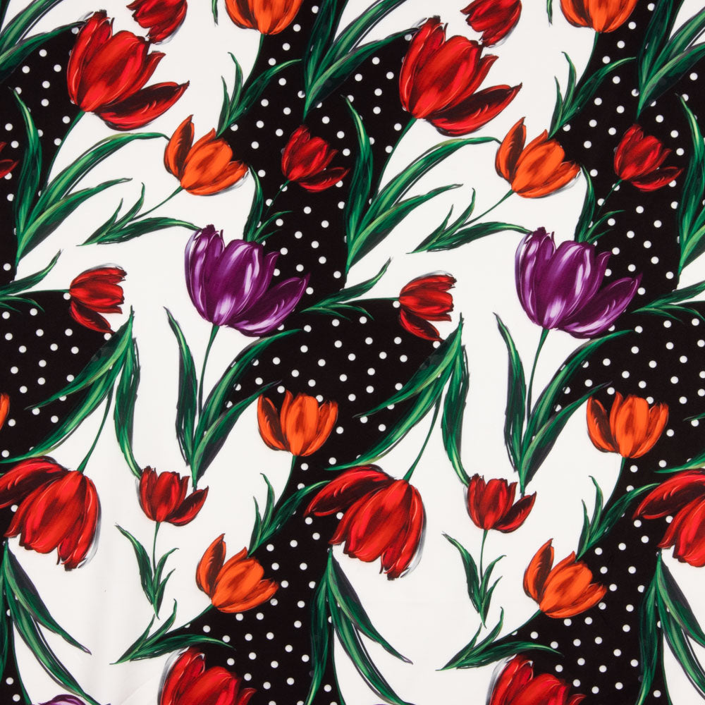 Trench Stretch Tulipes Rouge à Pois - Ribes y Casals