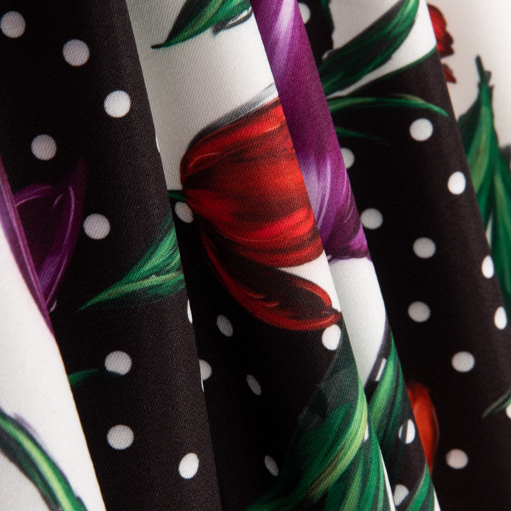 Trench Stretch Tulipes Rouge à Pois - Ribes y Casals