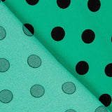 Gabardine Elastique Pois 17mm Vert-Noir - Ribes y Casals